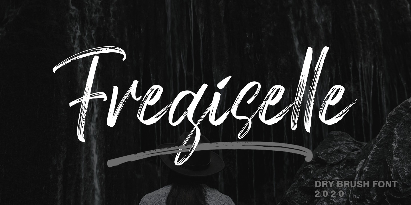 Beispiel einer Fregiselle Brush Swash-Schriftart